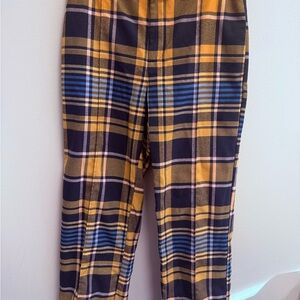 Urban Outfitters Yellow and Blue Plaid Chinos